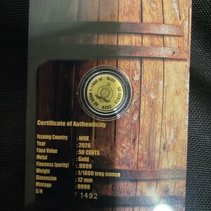 Gold Coin with Certificate of Authenticity